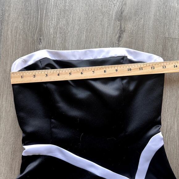 Gunne Sax Jessica McClintock Vintage 90s Y2K Black White Bow Formal Dress SZ 3/4 - Picture 7 of 10